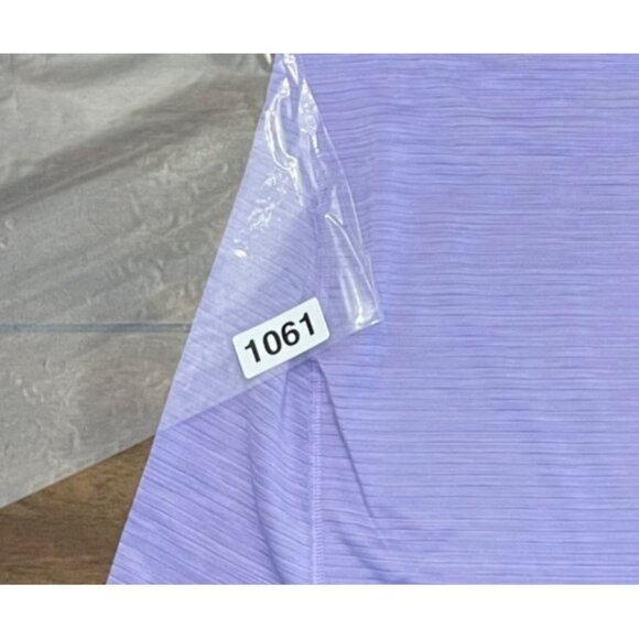 Athleta Shirt Womens Small Purple Micro Striped Racerback Tank Top Activewear - Picture 11 of 11